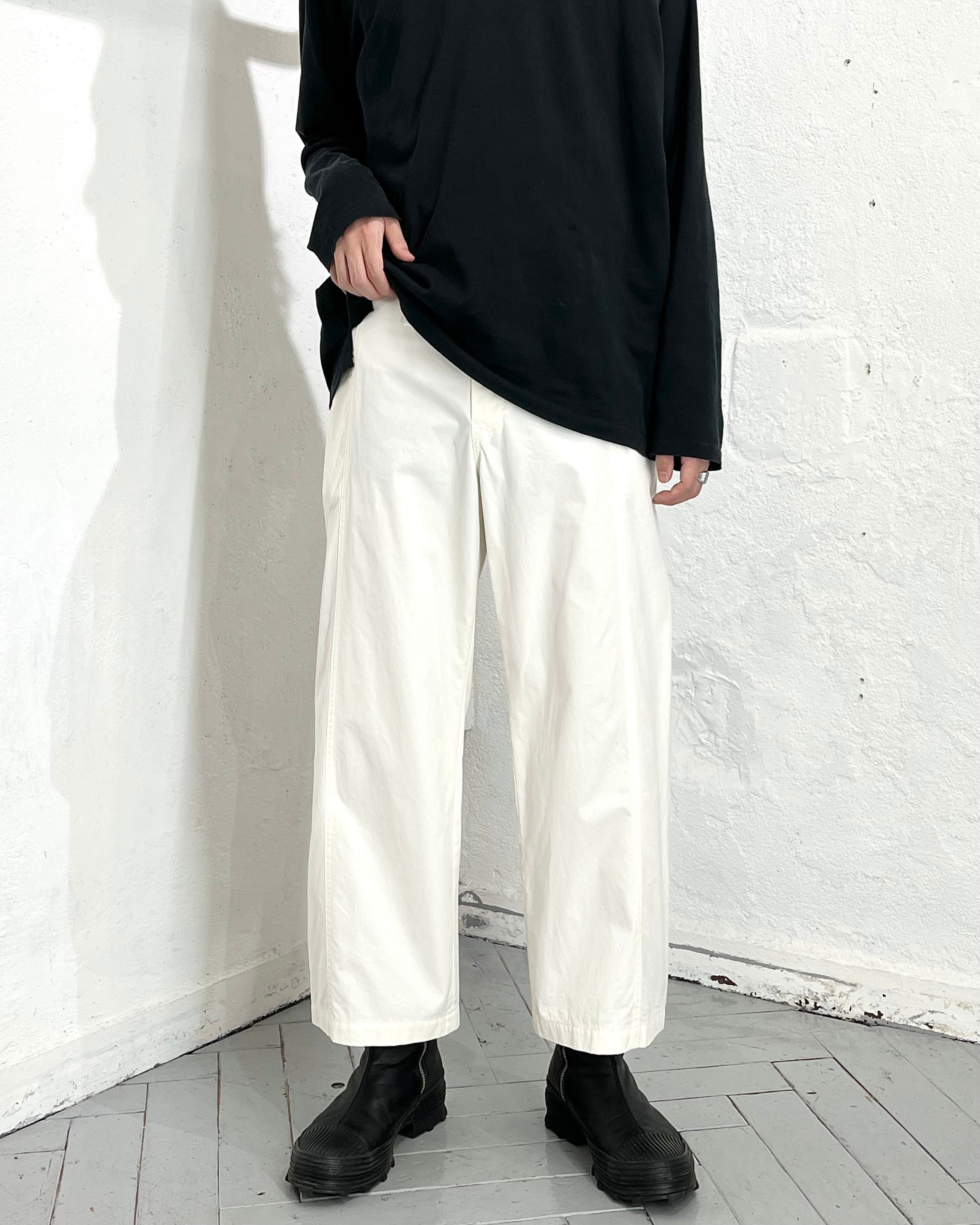 2017SS Y's (Yohji Yamamoto) Cotton Wide Cropped Pants