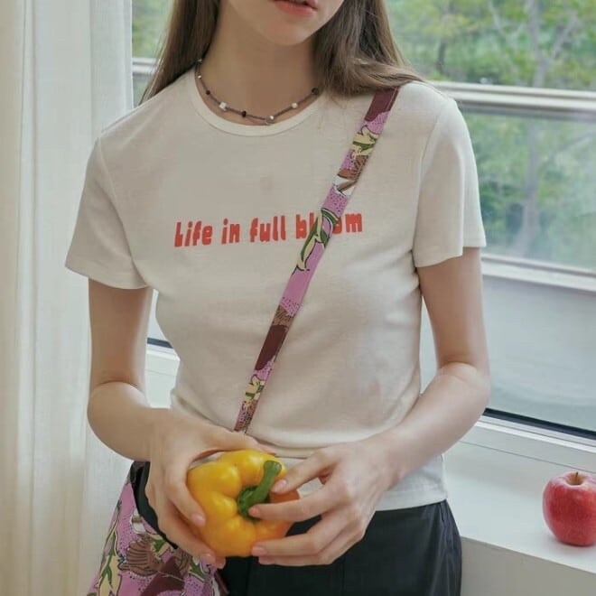 グラフィックプリント 半袖 Tシャツ L1401