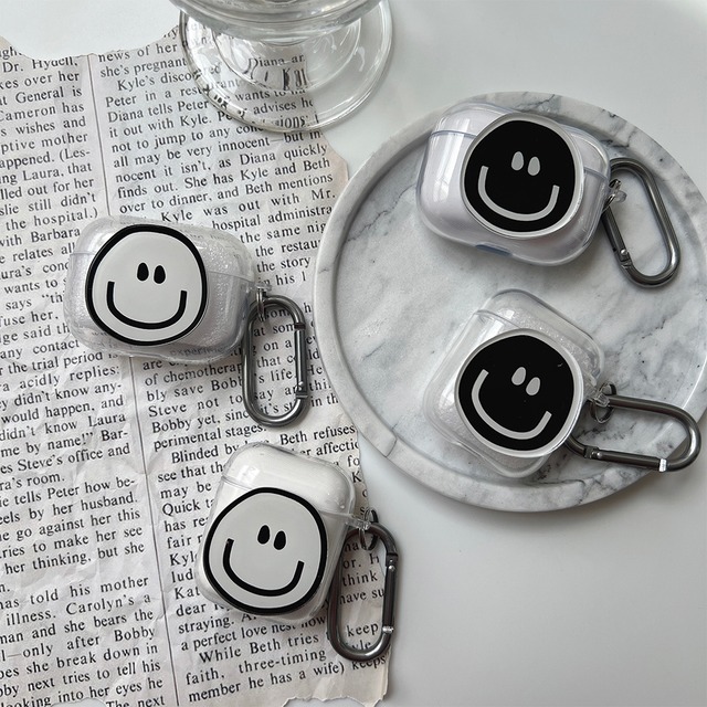 Smile motif clear airpods case