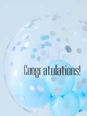 BUBBLE BALLOON sizeL ライトブルーwithコンフェティ