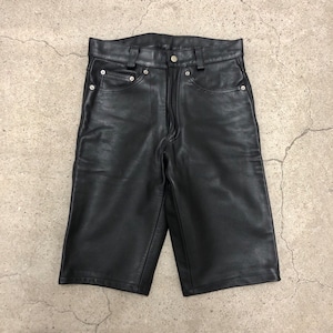 70〜80s Leather short pants/W29/レザーショーツ/ショートパンツ/TALONジップ/ブラック