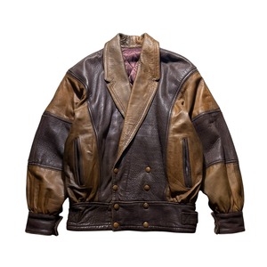 Made in Italy vintage two tone leather jacket