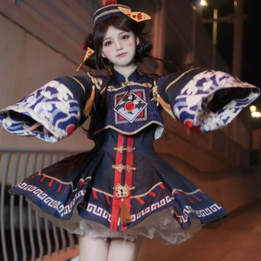 正規品 ロリータ通販 SEASONZ ハロウィン 学園祭 コスプレ お祭り チャイニーズゴースト ゾンビ セットアップ チャイナ風 キョンシー 幽霊  レトロ ゆめかわ ロリィタ lolita おしゃれ増し ろりーた 服 | ロリータ通販 SEASONZ powered by BASE