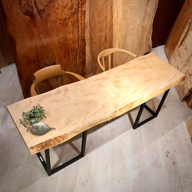 白栃（トチ）_1800×500×50_横浜店_テーブル天板/一枚板 261133-1  t001