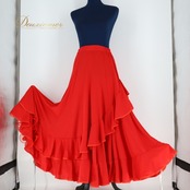 フラメンコ 衣装 ファルダ スカート 赤 無地 フリル レース ボランテ prima boutique プリマブティック レッスン 練習着 ダンス パーティ 発表会 レッド系 ファルダ フリルスカート スカート 赤色 ダンス衣装 フラメンコドレス ボランテ用 ステージ衣装 イベント おしゃれ ダンスパフォーマンス 踊り用 女性用 軽量