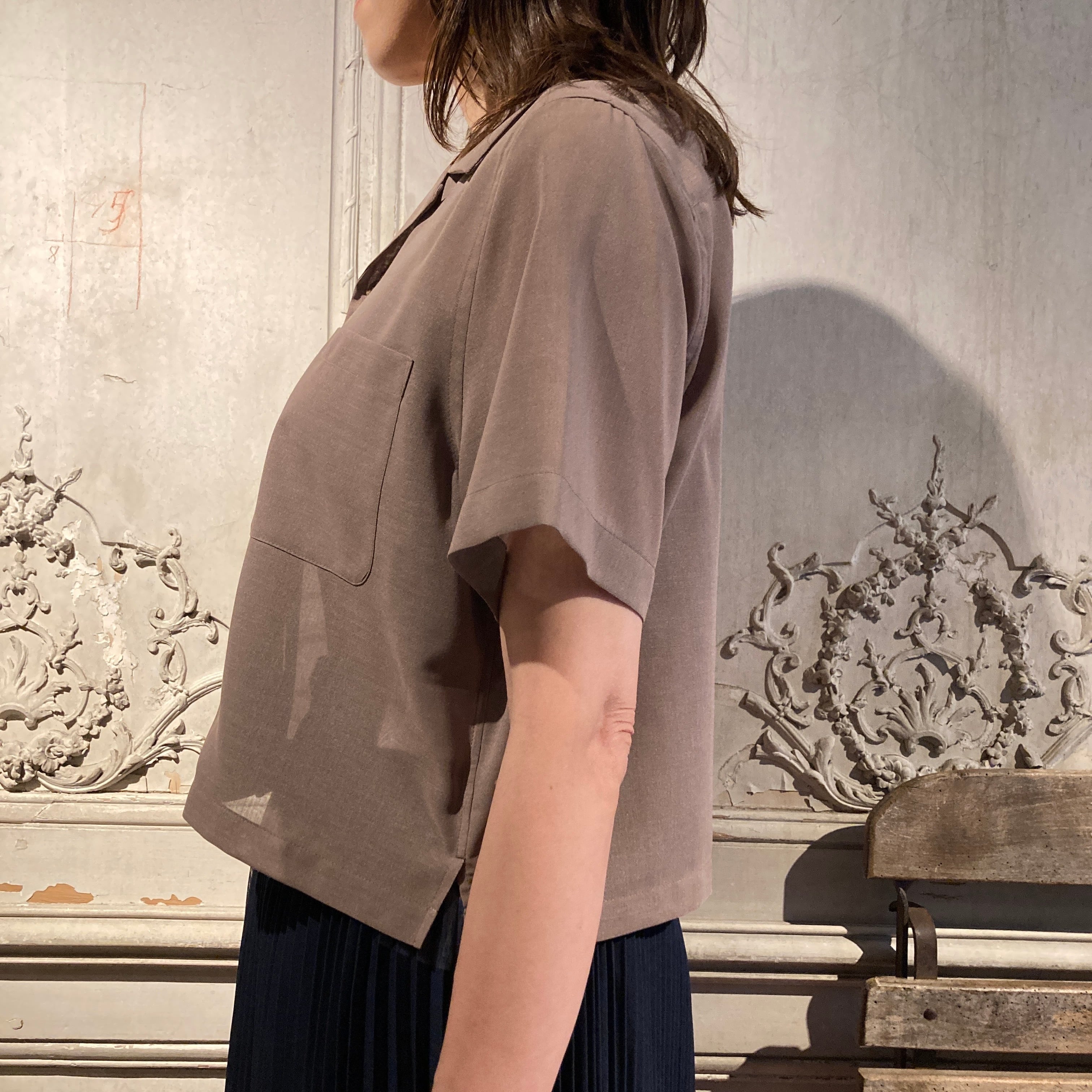 HYKE【ハイク】 T/W VOILE CROPPED SHIRT (15256) | glamour online