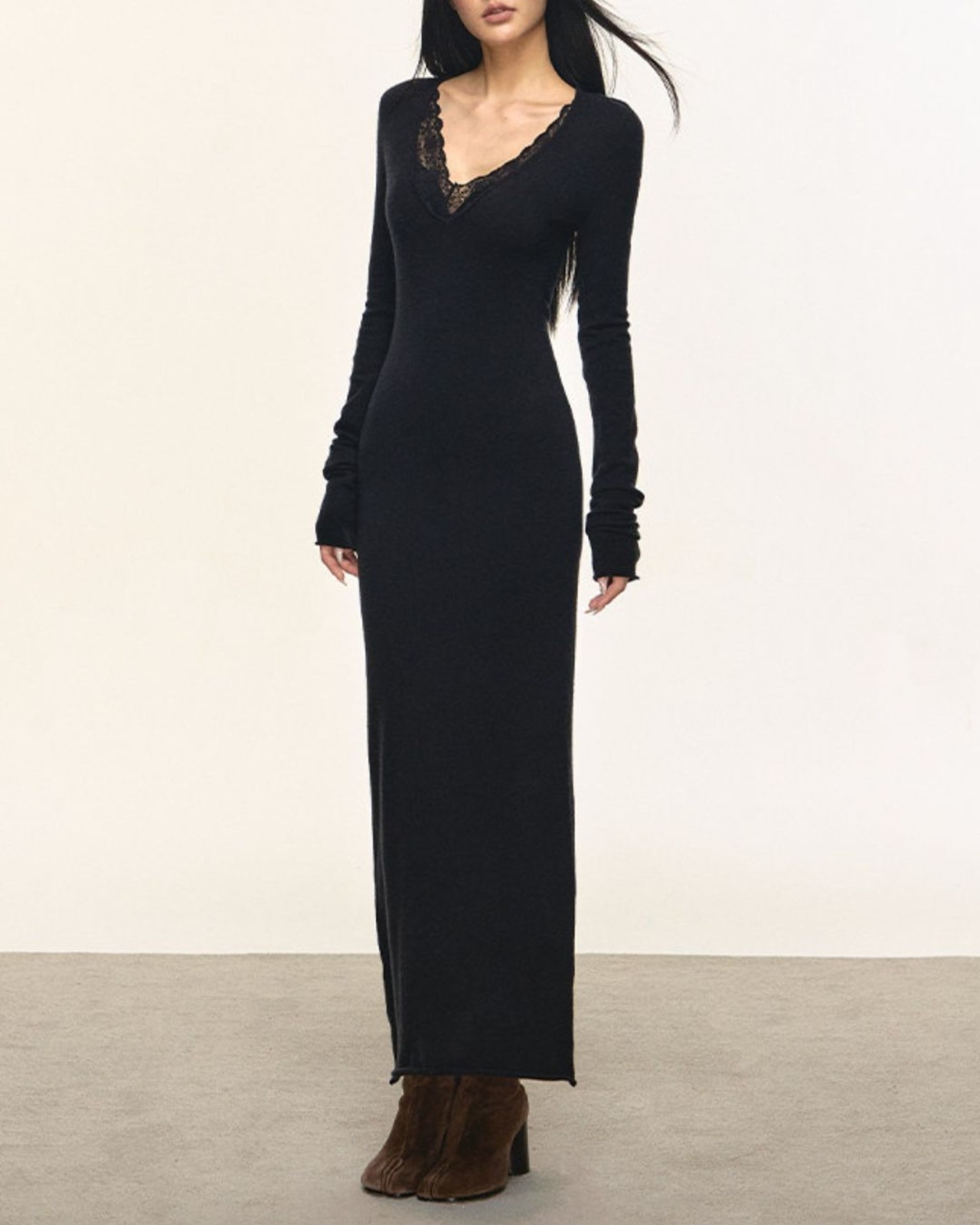 ロングスリーブマキシ丈タイトワンピース 2color A0841 - 16