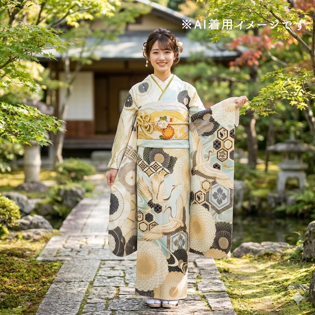 安斉星来 振袖フルセット 振袖セット 振袖 M～Lサイズ 中古 ライト