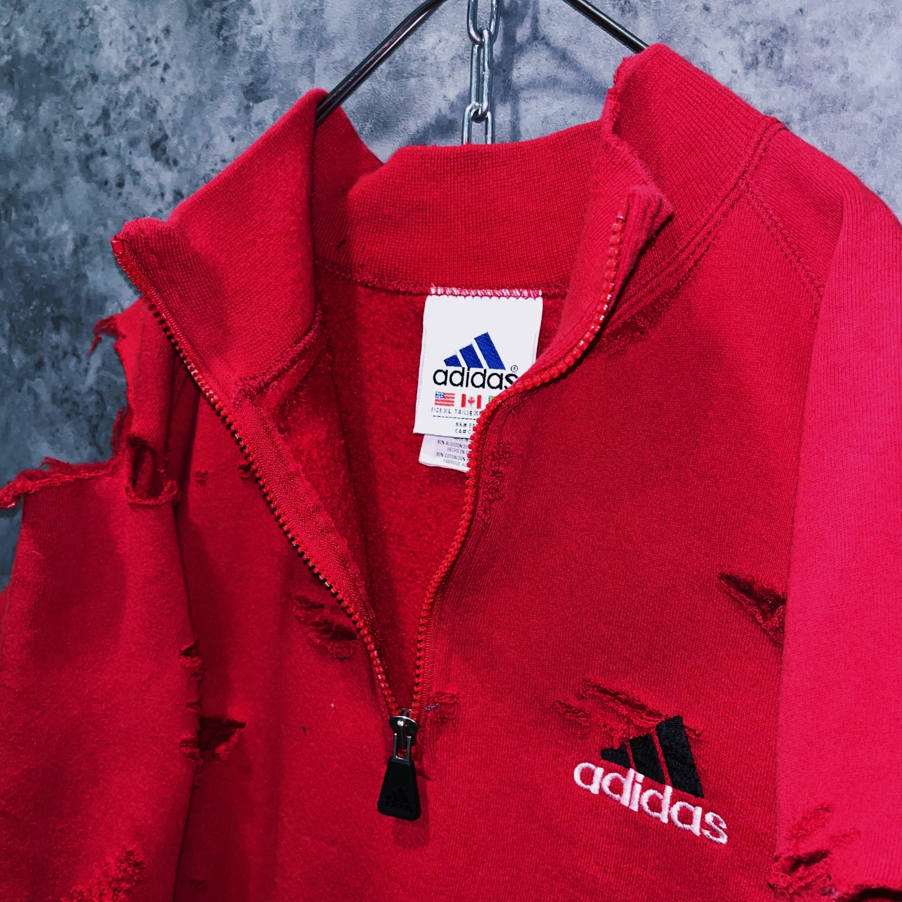 adidas vintage ダメージ ボロ フード ビッグサイズ USA製 adidas vintage ダメージ ボロ フード ビッグサイズ USA製