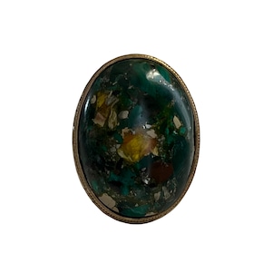 Malachite × Imperial Jasper Laurel Ring (L)