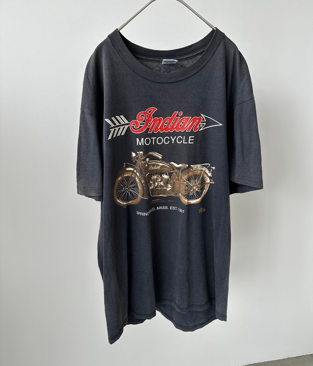 -Indian Motocycle- Vintage 80-90s L Print T-shirt made in USA