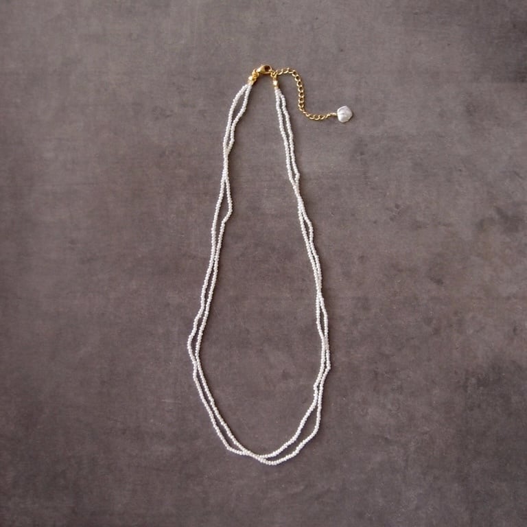 【K14gf】Seed Pearl Necklace/シードパール 2連ネックレス