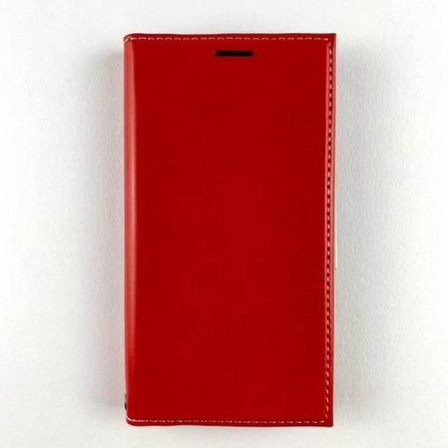 iPhone 12 mini 用 PUレザー 手帳型フラップケース レッド スタンド機能 カード収納 マグネット固定