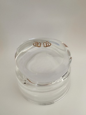 K18 Double heart earring