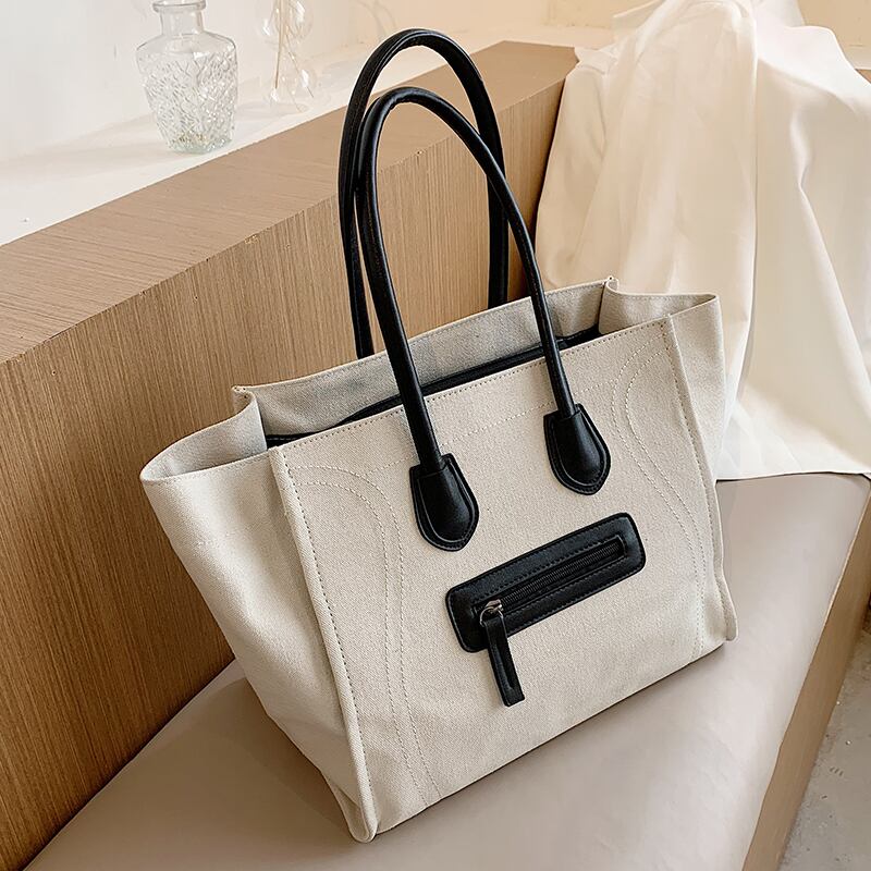 学生clバッグ女性2020新しい流行のファッション大容量キャンバスショルダーバッグネット赤ポータブルトートバッグ Tiancai_Wing_Bag60738417873