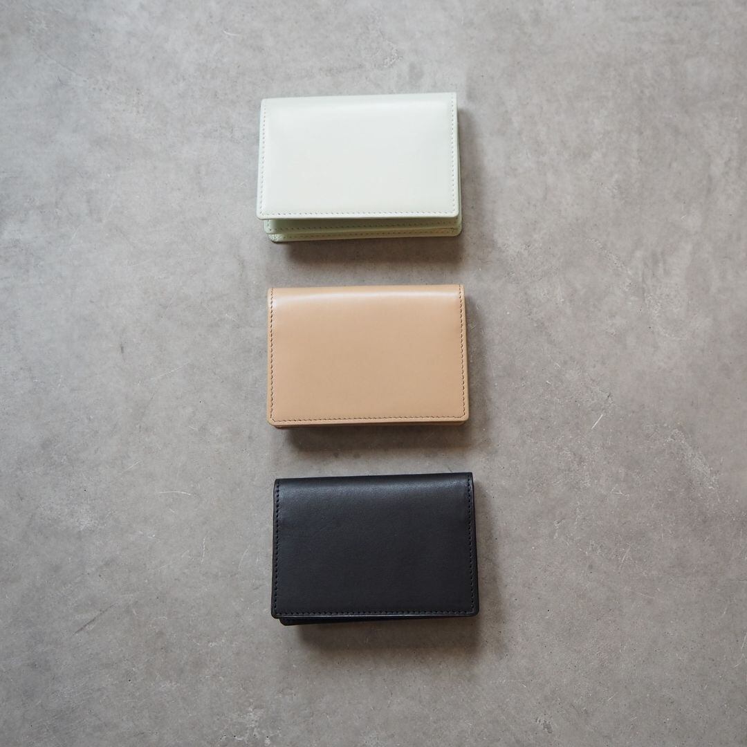 本革通しマチ名刺入れ（50枚収納可能）〈Leather Business card case