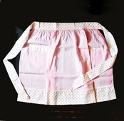 ヴィンテージ・ピンク×ドットエプロン【sa714】