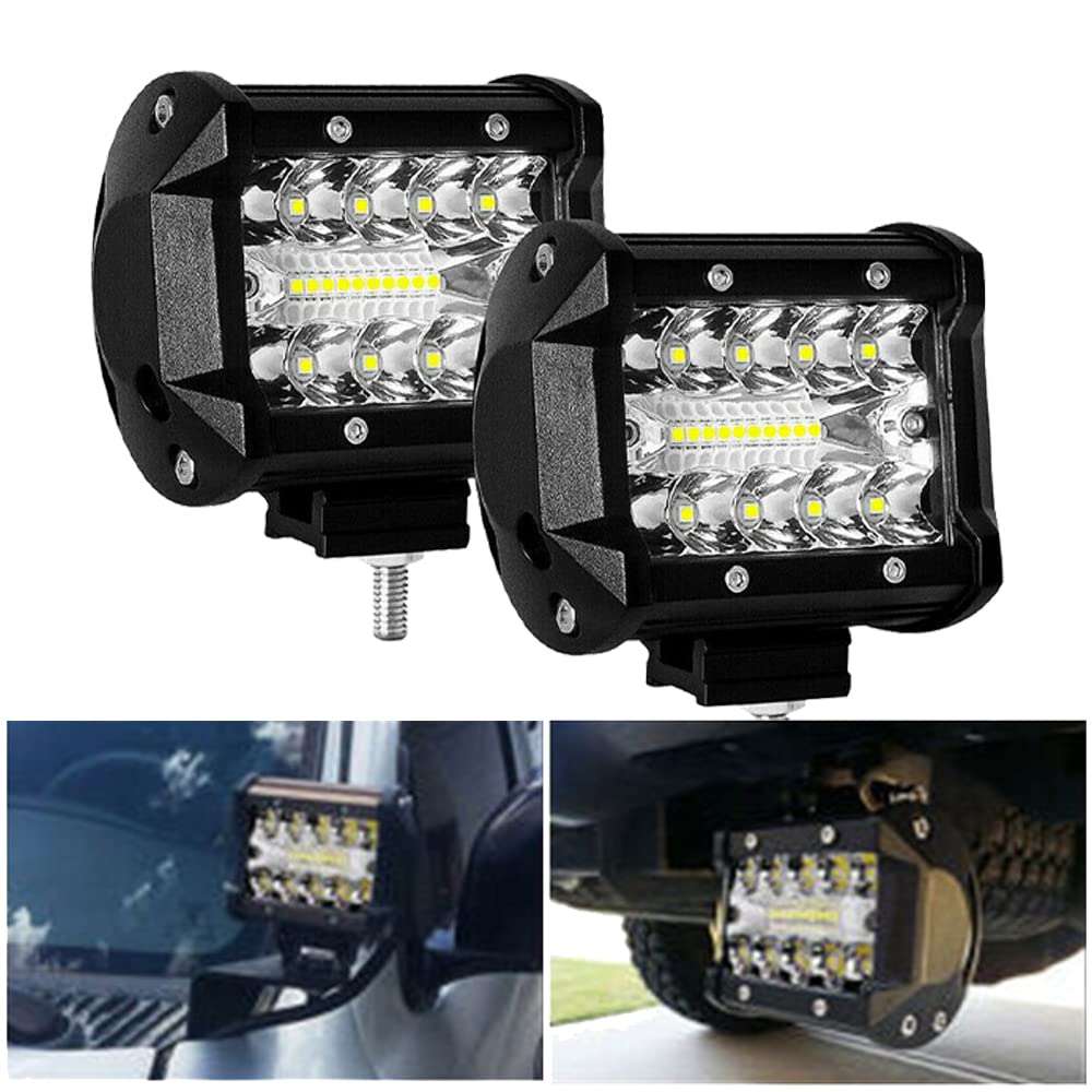 LED ワークライト 作業灯 デッキライト 60W 防水 12V 24V フォグ ランプ 補助 照明 汎用 2個セット