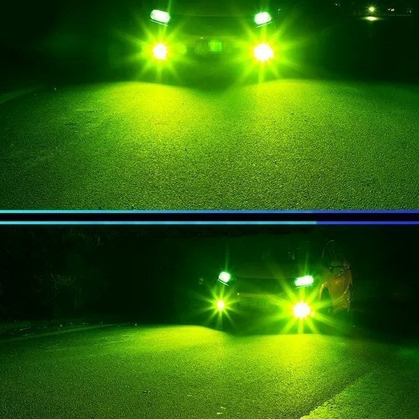 ライムグリーン フォグランプ 黄緑 改良版 H3 LED フォグランプ