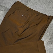 60's iridescence tuck slacks brown