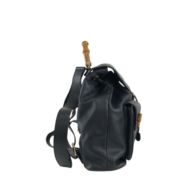 GUCCI グッチ バックパック ブラック バンブー レザー フロントバックル vintage ヴィンテージ オールド gaic2f