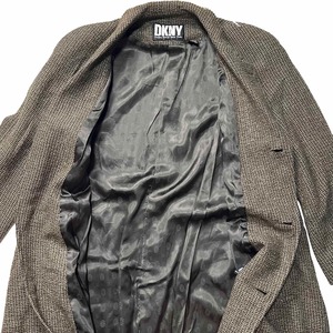 DKNY ブラウンツイード スーパーロングコート