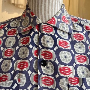 50's geometric print short sleeves shirts