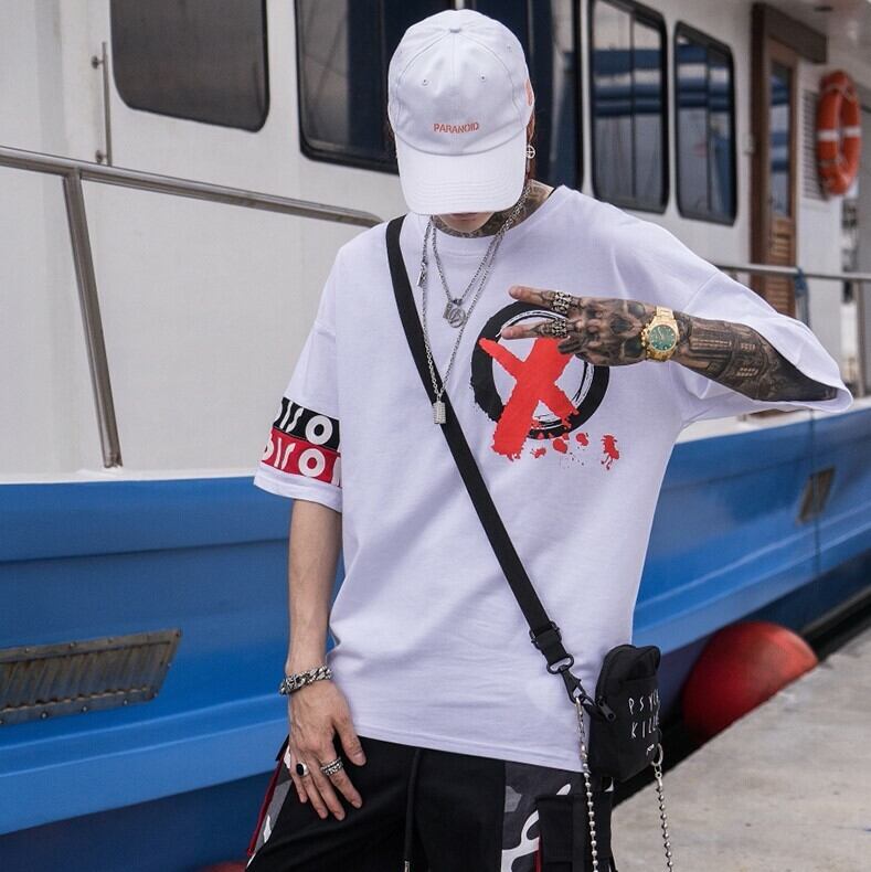 全2色 Tシャツ カットソー プリント カジュアル ストリート 