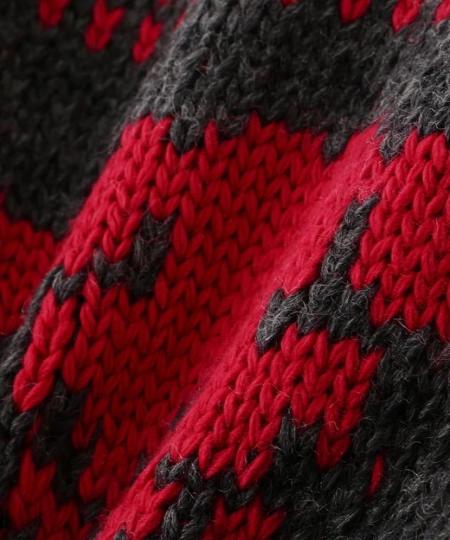 Red DaySCHOTT ショット　ロングホーンジップ　カウチンセーター ジップ セーター ジャケット｜カウチンセーター｜ジップカーディガン