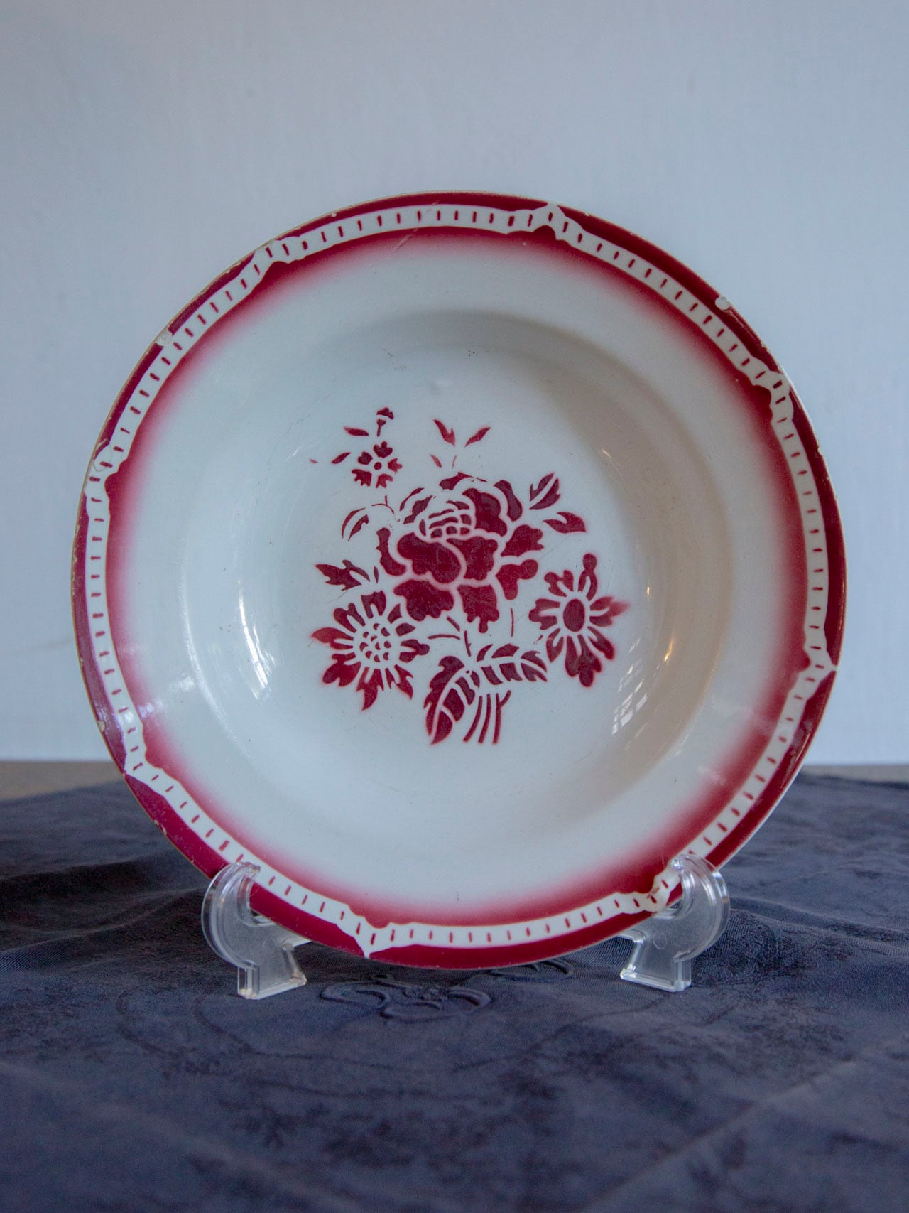 アンティーク サルグミンヌ 花柄φ24.3㌢ディープ大皿 美しい深皿３枚セットβ アンティーク サルグミンヌ 花柄φ24.3㌢ディープ大皿 美しい深皿3枚