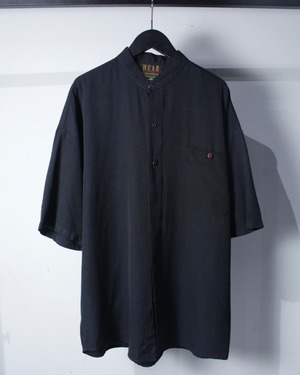 【Caka BLACK】90's Vintage Pocket Design Band Collar Shirt