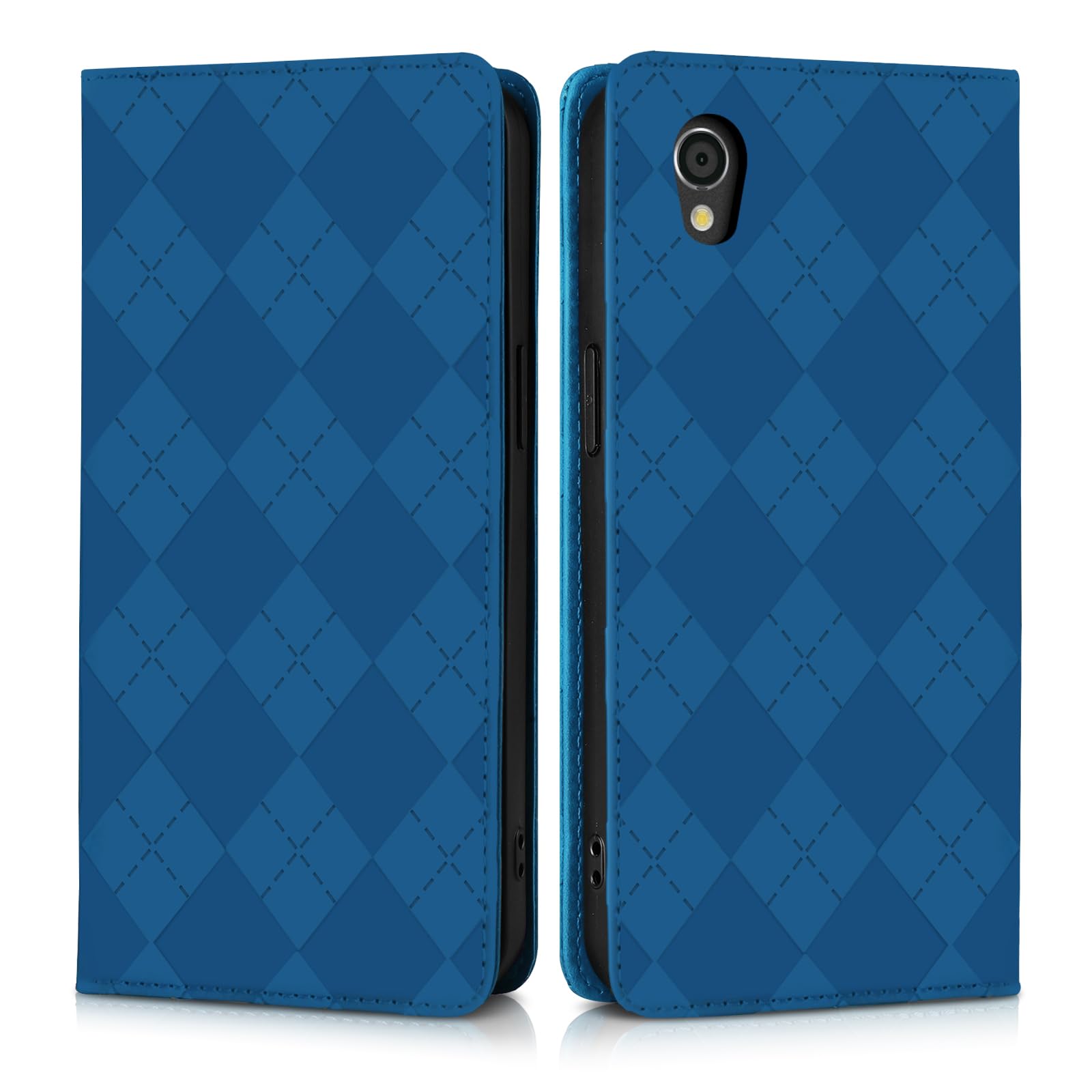 Succtopy ケース 手帳型 向けのAQUOS Sense2 / Android One S5 ケース 手帳型 人気 用のアクオス センス2 スマホケース 本革レザー 用のあくおすセンス2 手帳 カバー 耐衝撃 用のアンドロイドワン S5 カバー 軽量 用のSHV43 / SH-01L/ SH-M08 スマホケース お洒落 カード収納 マグネット内臓式 スタンド機能付き(ブルー)