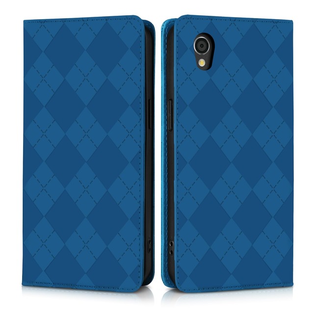 Succtopy ケース 手帳型 向けのAQUOS Sense2 / Android One S5 ケース 手帳型 人気 用のアクオス センス2 スマホケース 本革レザー 用のあくおすセンス2 手帳 カバー 耐衝撃 用のアンドロイドワン S5 カバー 軽量 用のSHV43 / SH-01L/ SH-M08 スマホケース お洒落 カード収納 マグネット内臓式 スタンド機能付き(ブルー)