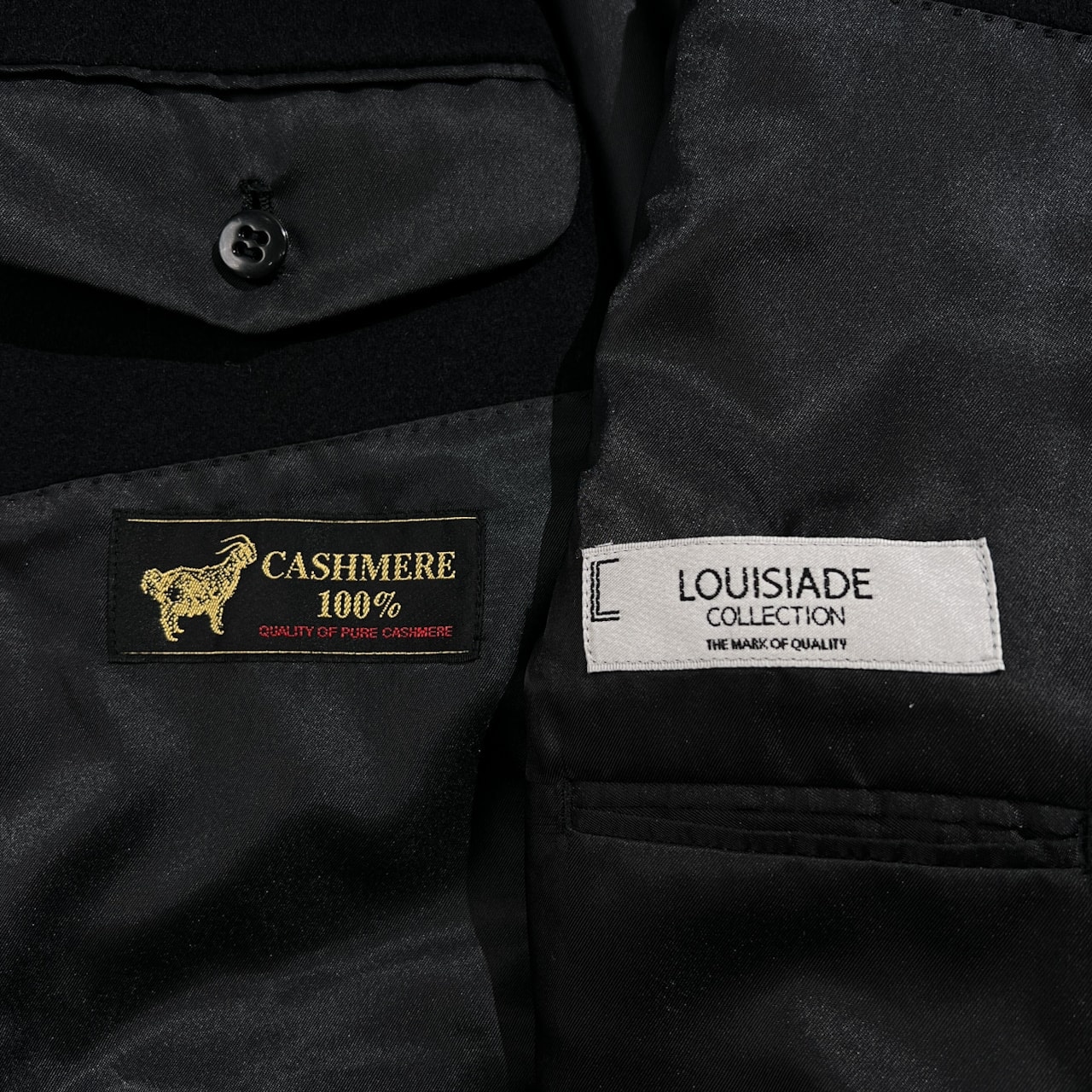 カシミヤ100% LOUISIADE COLLECTION 最高級 2B テーラードジャケット 98-88-175 98AB6 /ブラック系 冠婚葬祭 フォーマル 紳士