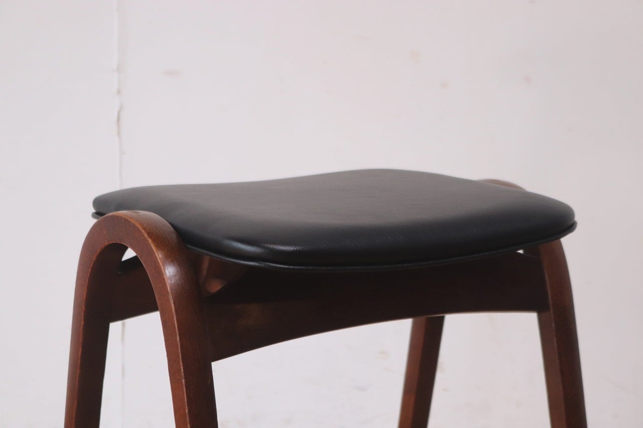 秋田木工 剣持勇 座面張り替え済み スタッキングスツール No.202