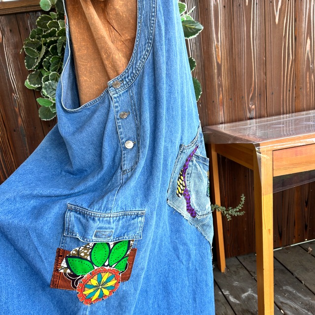 リメイクデニムサロペットスカート