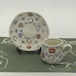 有田焼　丸紋（白）　六角コーヒー碗皿　カップ＆ソーサー