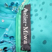 社交ダンス 衣装 ラテン ドレス ワンピース ラテンドレス 青 緑 エメラルド スパンコール atelier miwa atelierミワ グリーン系 ブルー系 フロア映え 女性用衣装 舞台用ドレス 輝き デザインドレス ダンス衣装 フォーマルドレス スパンコールドレス ラテンスタイル 社交ダンスウェア