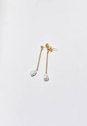 fresh water pearl stick pierce Gold