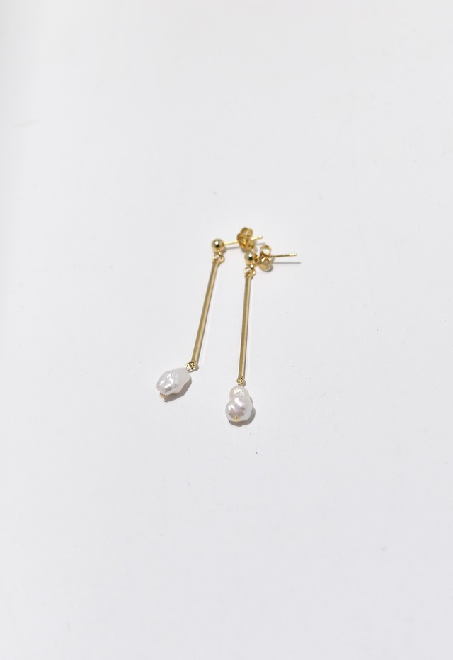 fresh water pearl stick pierce Gold