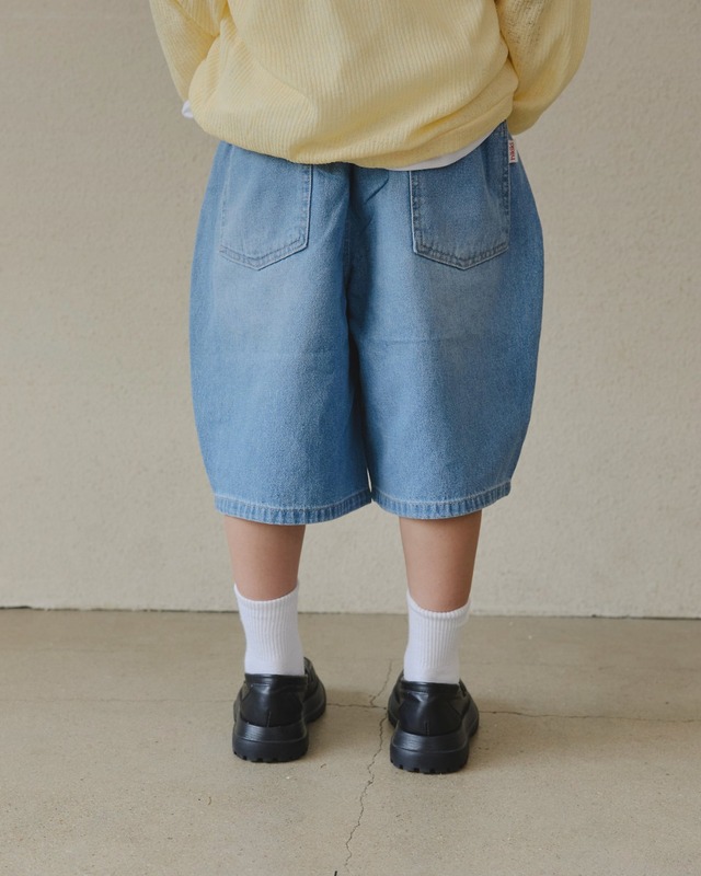 《取寄》カーブデニムバミューダパンツ:kids&Jr【HIKIKI】※送料無料