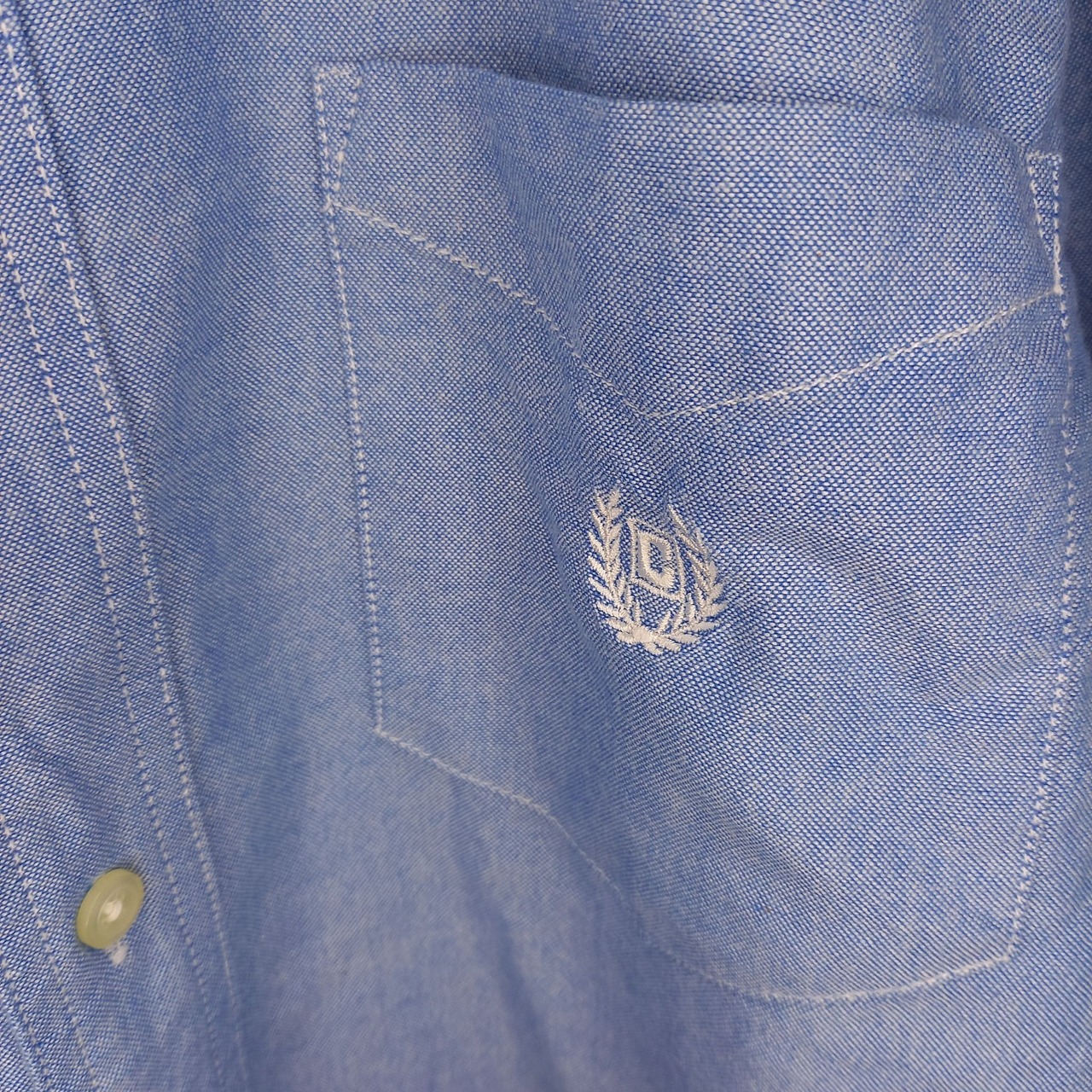 チャップス　オックスフォード　BDシャツ　刺繍ロゴ　ブルー　M