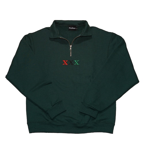 Stay Black Salute XXX Half Zip Sweat (GREEN)