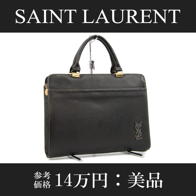 【本物・送料無料・美品】サンローラン・ハンドバッグ(人気・綺麗・ビジネスバック・黒・ブラック・女性・メンズ・男性・鞄・B194)