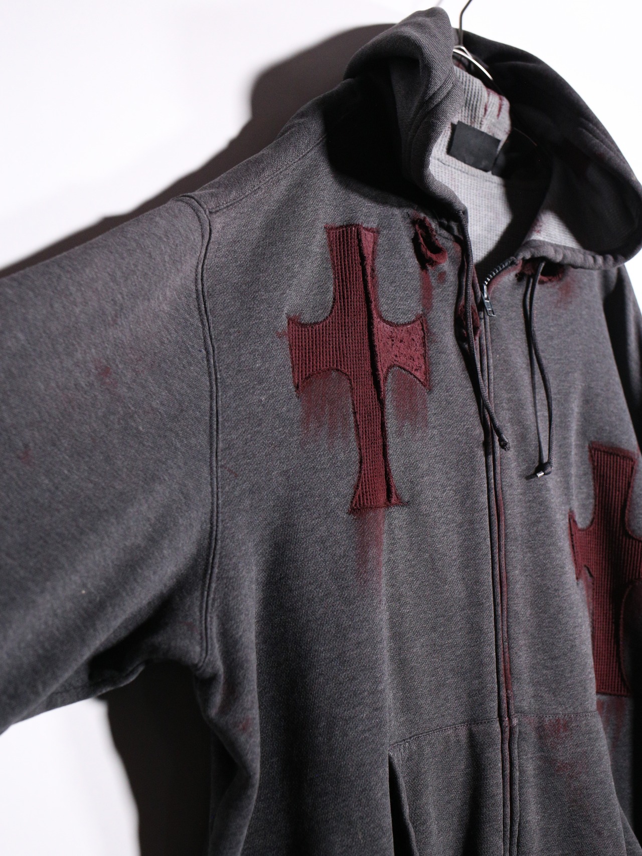 REMAKE /  blood cross design zip-up foodie - 13