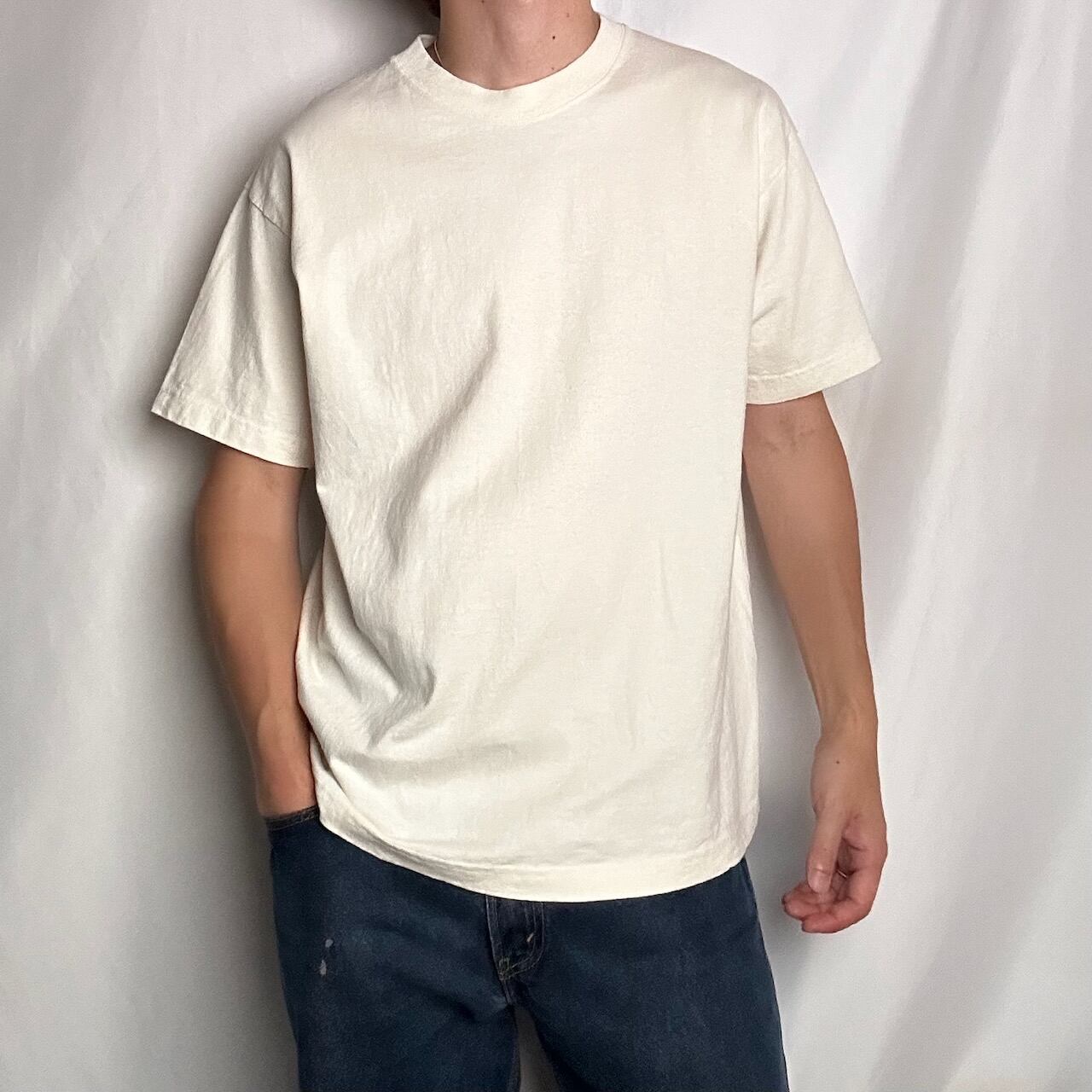 90s USA製 COTTON DELUXE 無地 Tシャツ 生成り XL 古着 | RUFFY