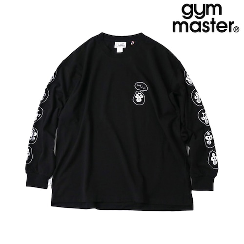gym master ジムマスター 7.4oz GOOD FOR YOU ビッグロンT|覆面レスラー刺繍 グラフィック 長袖Tシャツ LOVE&PEACE G821715 ブラック