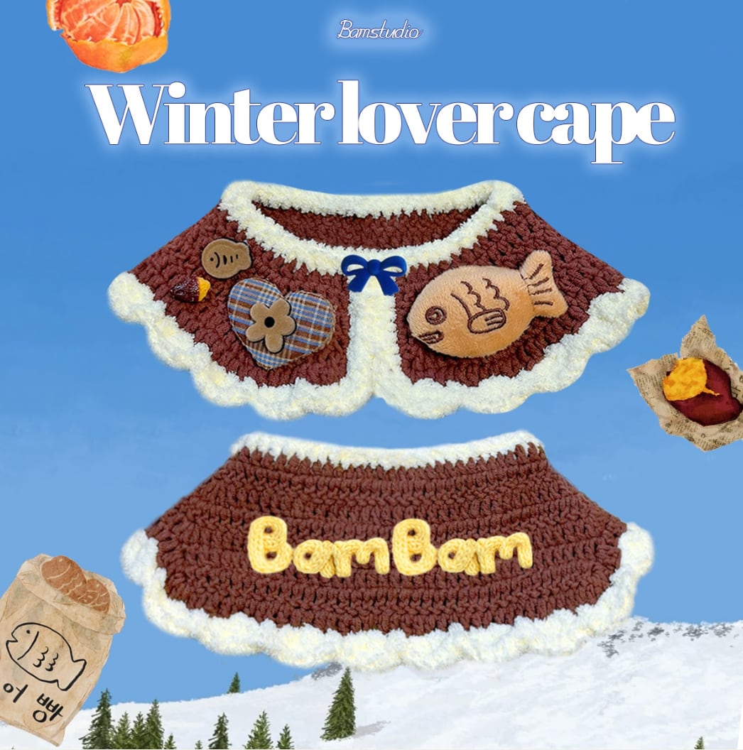予約【Bam’studio】Winter Lover Cape (Brown)