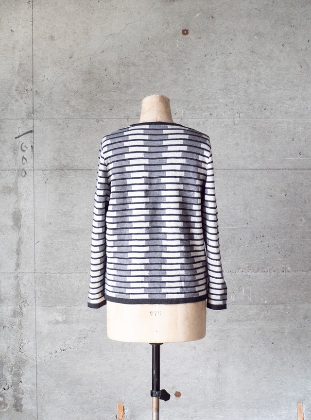 "KRIS CASSIA" 1990s Shadow block border knit
