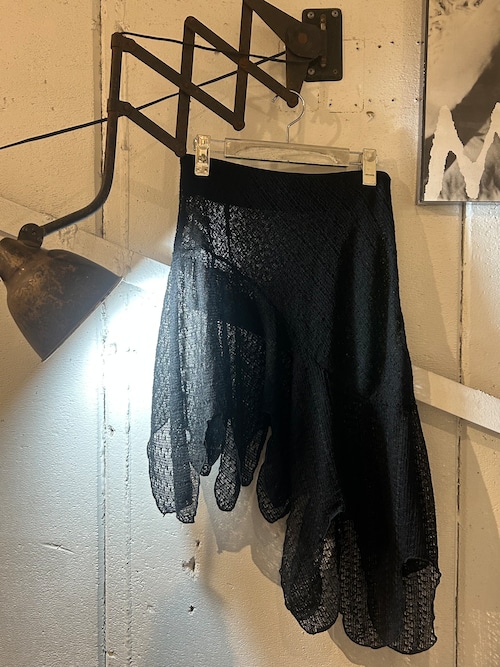 PERVERZE   Knit Lace Jagged-hem Skirt